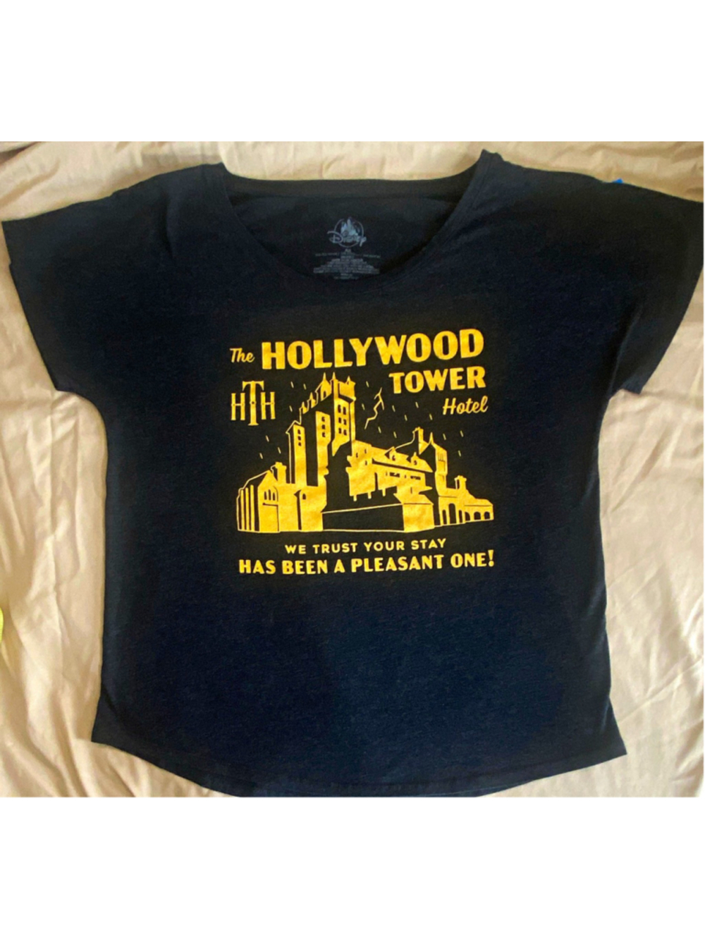 Disney Twilight Zone Tower of Terror T-Shirt, Black/Gold, Women M